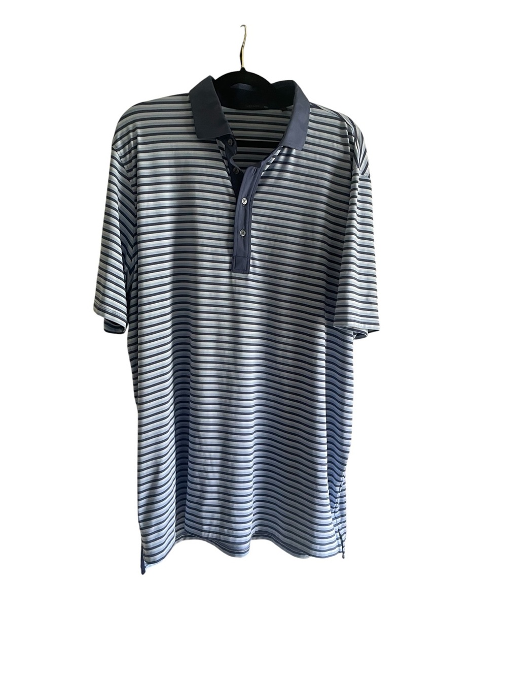 Greyson Striped Performance Polo Shirt XXL Blue Grey Luxury Golf Athletic